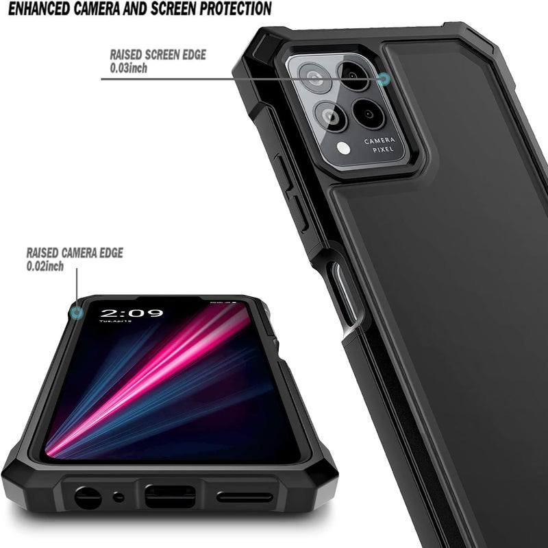 NZND Case for T-Mobile REVVL 6 Pro 5G / REVVL 6X Pro 5G with [Built-in Screen Protector], Full-Body Shockproof Protective Rugged Bumper Cover, Impact Resist Phone Case (Black) - Image 2